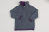 Grey and Purple Forain Zip Collar Sweater