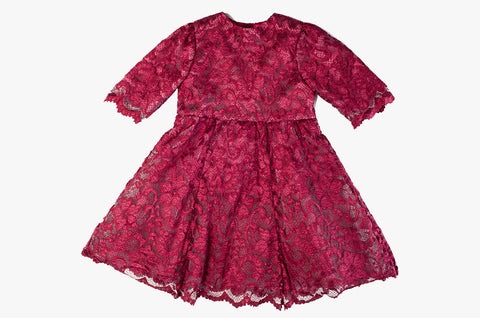 Burgundy Lace Cyra Dress