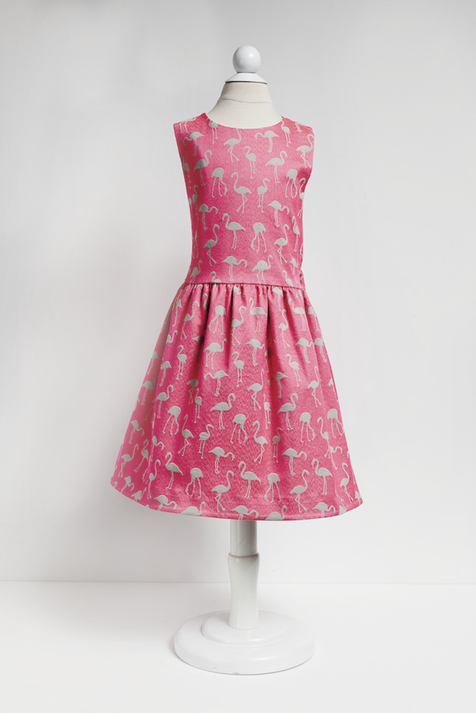 Girl's Flamingo Dress (Ages: 4, 6, 8)