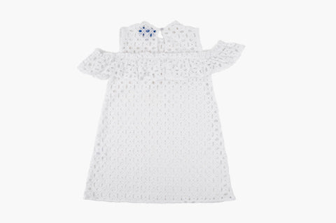 Cold Shoulder White Eyelet Beach Dress | Florence Fancy Cold Shoulder White Eyelet Beach Dress | Florence Fancy