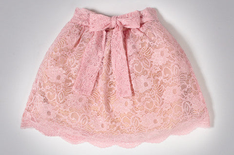 Pink Cyra Lace Skirt