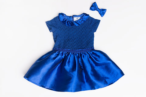 Blue Arianna Ruffle Dress