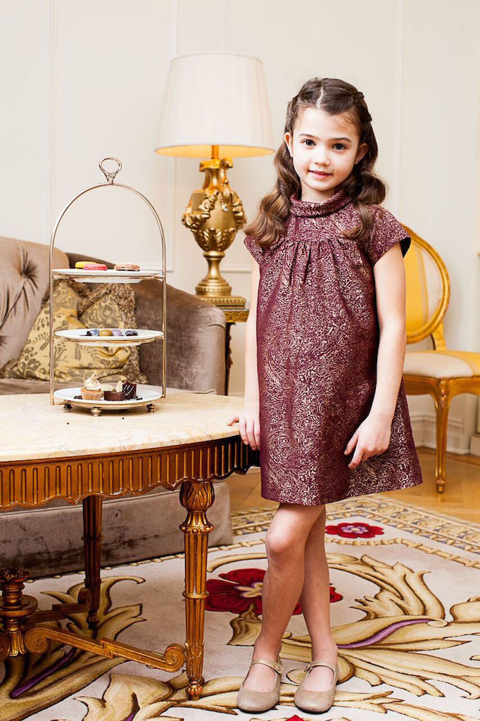 Brocade and velvet sales dress