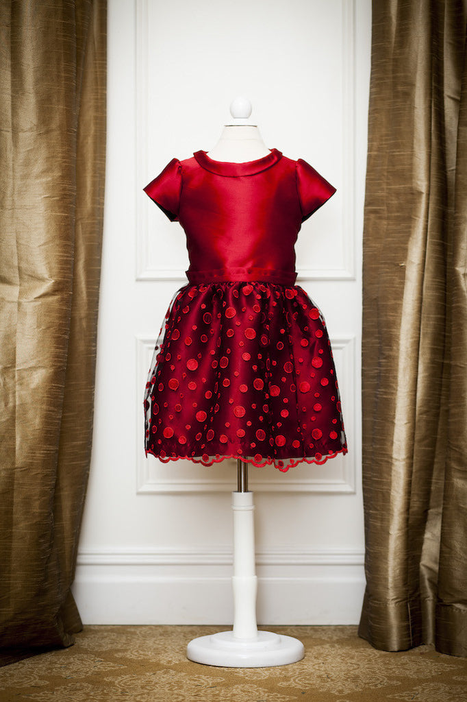 open lace back dress Red Silk Nancy Dress