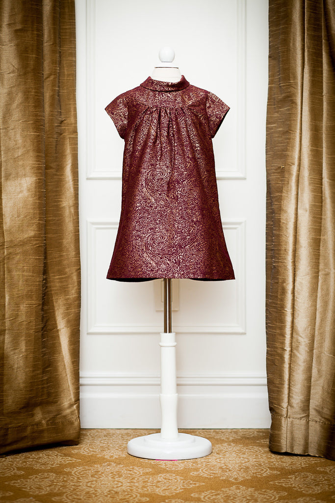 Florence Fancy Burgundy Brocade Stella Dress | Florence Fancy Florence Fancy Burgundy Brocade Stella Dress | Florence Fancy