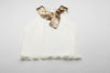 White Megan Top with Gold Sequin Collar