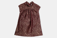 Burgundy Brocade Stella Dress