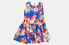 Elena, blue floral sleeveless dress