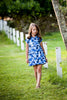Blue Printed Sabrina Dress